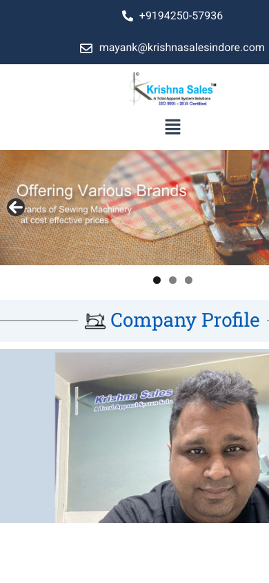 Mobile screenshot of the Krishna Sales Indore website we audited
